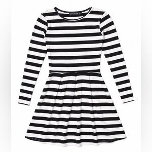 Pretty Young Thing Black & White Long Sleeve Stripe Dress
